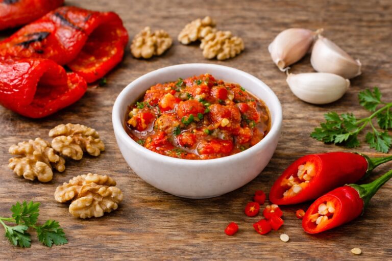 Capsicum & walnut pistou