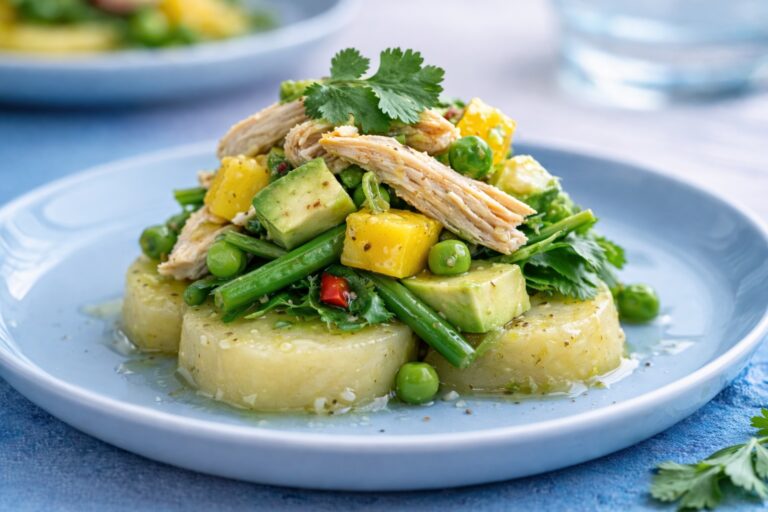 Chicken, beans and mango salad