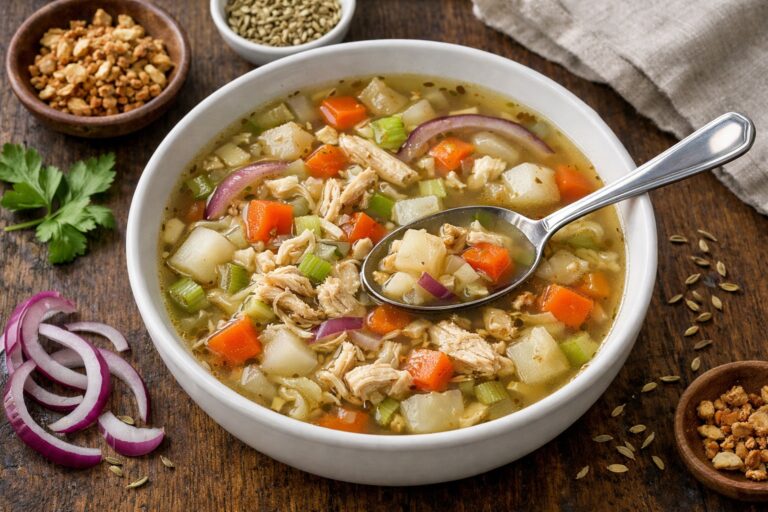 Chicken vegetable turnip soup