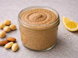 Tahini hazelnut almond spread