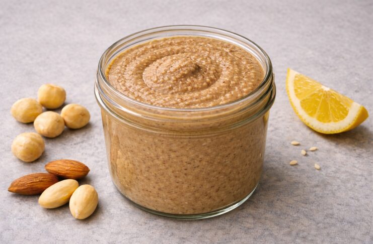 Tahini hazelnut almond spread