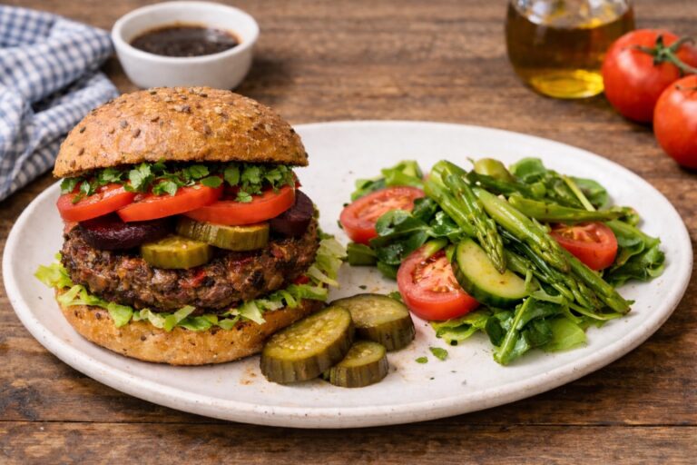 Beef and veggie burger