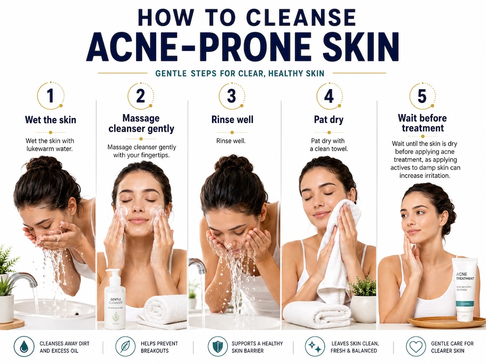 Cleanse acne prone skin