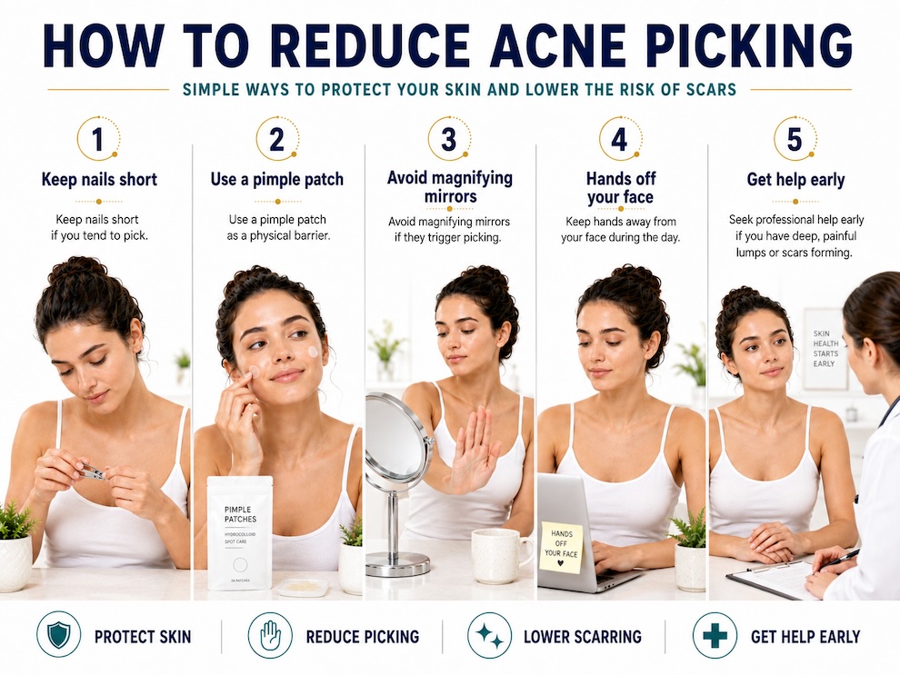 Reduce acne picking