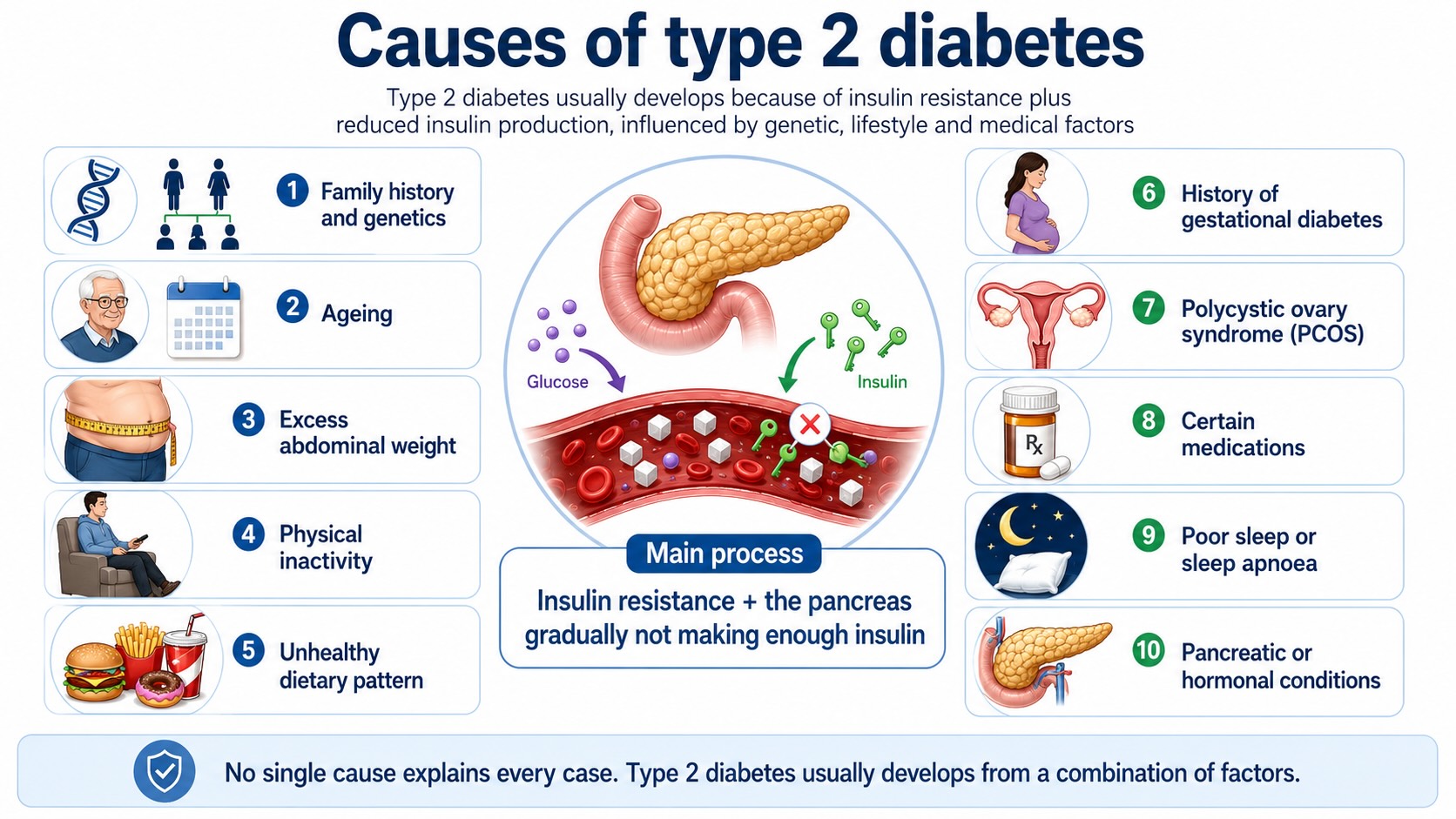 Type 2 diabetes causes
