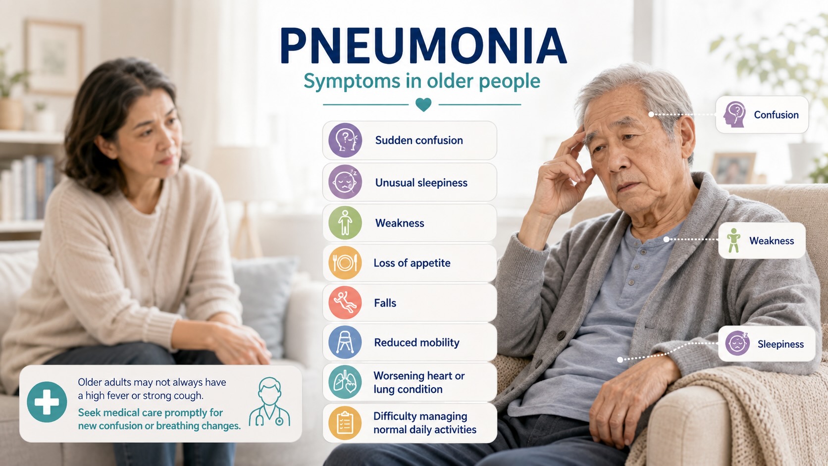 Pneumonia symptoms in older people